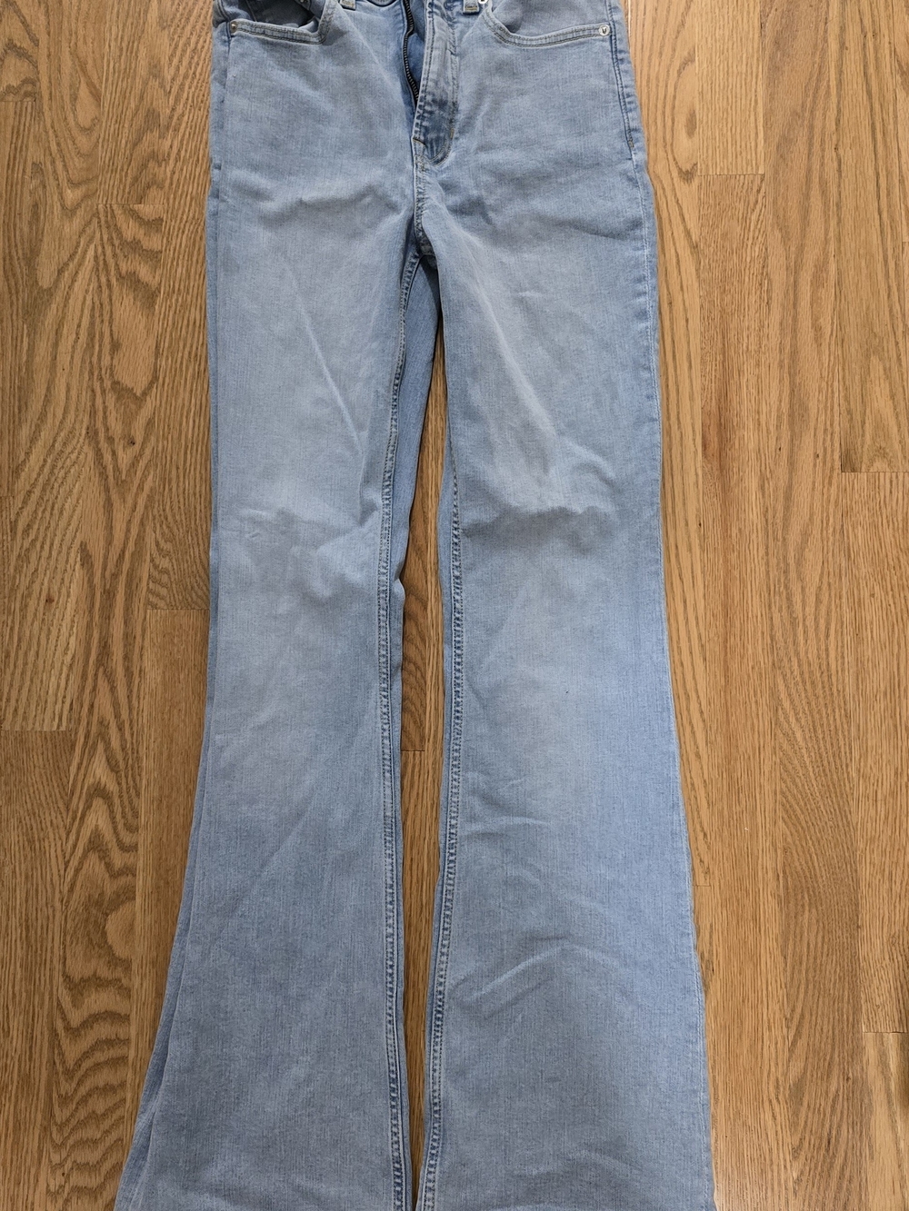 Spanx Shaper Wide Leg Flare Jeans - Light Blue